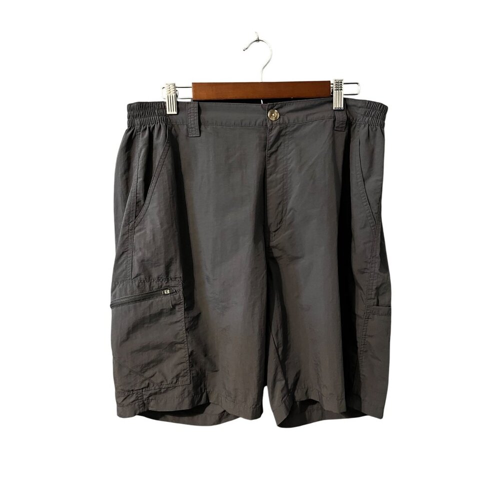 Red Head Mens Nylon Cargo Shorts Size 38 Elastic Waist Gray